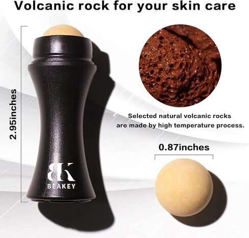 BK BEAKEY أسطوانة بركانية ماصة للزيت مع كرتين بركانيتين قابلتين للاستبدال، أسطوانة للتحكم في الزيت قابلة لإعادة الاستخدام أثناء التنقل، نتائج فورية تزيل اللمعان الزائد in Kuwait