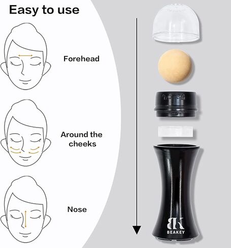 BK BEAKEY أسطوانة بركانية ماصة للزيت مع كرتين بركانيتين قابلتين للاستبدال، أسطوانة للتحكم في الزيت قابلة لإعادة الاستخدام أثناء التنقل، نتائج فورية تزيل اللمعان الزائد in Kuwait