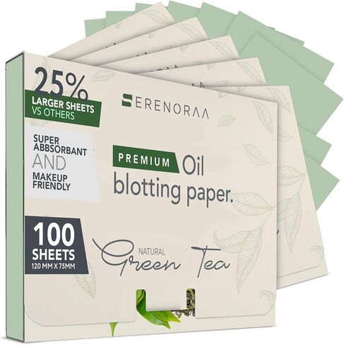 Extra High-Performance Oil Blotting Sheets for Face - 3x50 Sheets - Grain Free Silky and Softer Blotting Paper for Oily Skin to Reduce Skin Acne - Makeup Friendly, Thick & Strong Natural Paper in Saudi Arabia