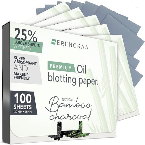 Extra High-Performance Oil Blotting Sheets for Face - 3x50 Sheets - Grain Free Silky and Softer Blotting Paper for Oily Skin to Reduce Skin Acne - Makeup Friendly, Thick & Strong Natural Paper in Saudi Arabia