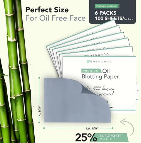 Extra High-Performance Oil Blotting Sheets for Face - 3x50 Sheets - Grain Free Silky and Softer Blotting Paper for Oily Skin to Reduce Skin Acne - Makeup Friendly, Thick & Strong Natural Paper in Saudi Arabia