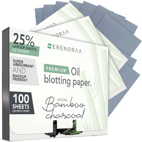 Extra High-Performance Oil Blotting Sheets for Face - 3x50 Sheets - Grain Free Silky and Softer Blotting Paper for Oily Skin to Reduce Skin Acne - Makeup Friendly, Thick & Strong Natural Paper in Saudi Arabia