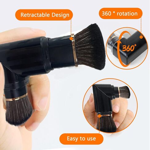 Falliny Retractable Kabuki Makeup Brushes, Travel Double-Ended Foundation Powder Brush, Dual Concealer Makeup Brush with Cap for Blush, Bronzer, Buffing, Highlighter, Flawless Powder Cosmetics in Saudi Arabia