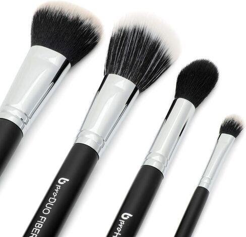 Contour Highlighter Makeup Brush Set – Beauty Junkees 5pc Brushes Kit with Blender Sponge for Full Face Contouring Sculpting Highlighting with Powder Cream Cosmetics, Soft Synthetic Vegan in Saudi Arabia