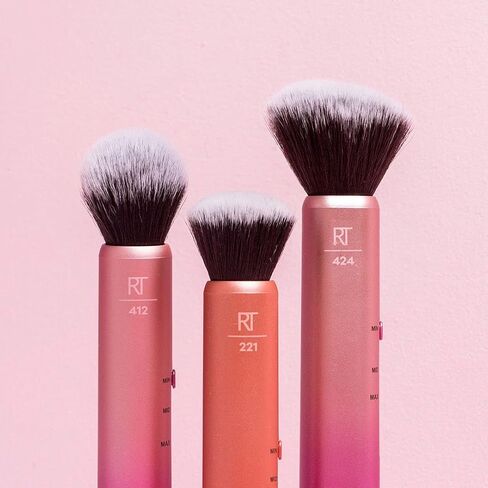 Real Techniques Custom Complexion Foundation 3-in-1 Brush, Custom Slide For Foundation & Concealer, 3 Settings For Sheer, Medium, or Focused Application, Travel-Size Kabuki, Cruelty-Free, 1 Count in Saudi Arabia