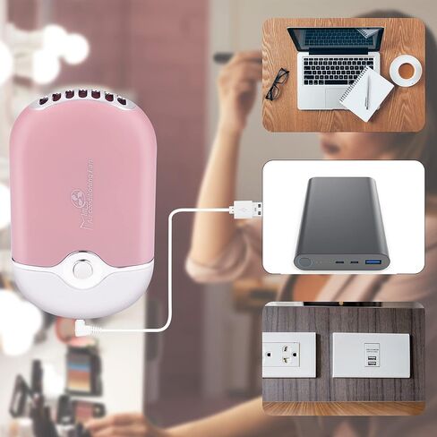 AFOUNDA USB ومروحة صغيرة محمولة + فرش شامبو الرموش + زجاجة ضغط بلاستيكية اقتصادية، مروحة تبريد كهربائية محمولة قابلة لإعادة الشحن للرموش (وردي) in Kuwait