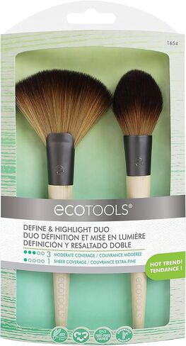 EcoTools Define & Highlight Duo، مجموعة فرش مكياج للبودرة والبرونزر والهايلايتر in Kuwait