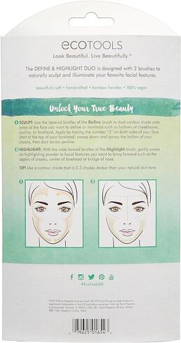 EcoTools Define & Highlight Duo، مجموعة فرش مكياج للبودرة والبرونزر والهايلايتر in Kuwait