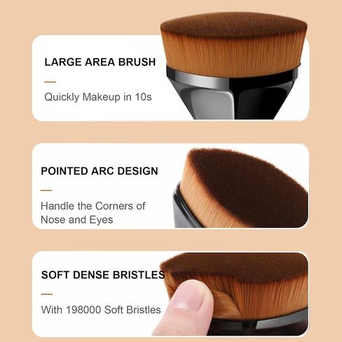 HoPliGhe Foundation Brush for Liquid Makeup Professional Kabuki Brush Makeup Brushes for Face Flawless Powder Cosmetics brochas de maquillaje for make up, with Protective Case in Saudi Arabia
