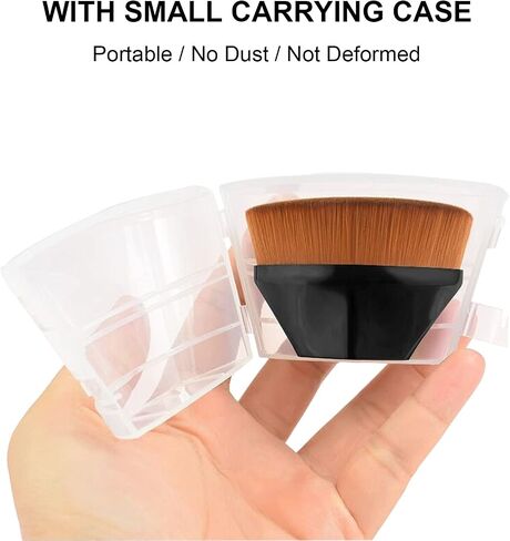 HoPliGhe Foundation Brush for Liquid Makeup Professional Kabuki Brush Makeup Brushes for Face Flawless Powder Cosmetics brochas de maquillaje for make up, with Protective Case in Saudi Arabia