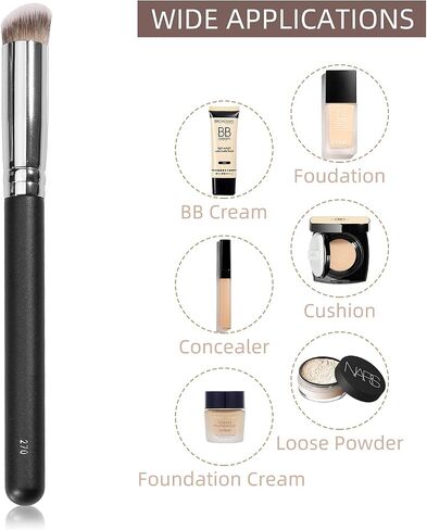 Under Eye Concealer Brush & Foundation Brush for Liquid Makeup, 2PCS Dense Synthetic Angled Kabuki Blending Makeup Brush, for Liquid, Cream and Setting Powder in Saudi Arabia