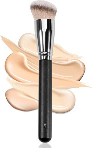 Under Eye Concealer Brush & Foundation Brush for Liquid Makeup, 2PCS Dense Synthetic Angled Kabuki Blending Makeup Brush, for Liquid, Cream and Setting Powder in Saudi Arabia