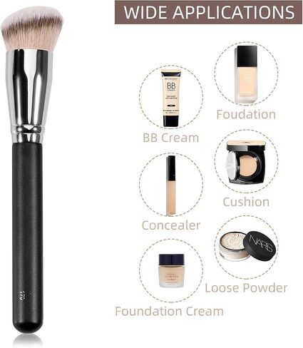 Under Eye Concealer Brush & Foundation Brush for Liquid Makeup, 2PCS Dense Synthetic Angled Kabuki Blending Makeup Brush, for Liquid, Cream and Setting Powder in Saudi Arabia