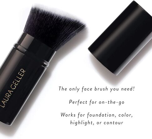 LAURA GELLER NEW YORK Retractable Black Kabuki Brush for Liquid, Cream and Powder Face Makeup With Aluminum Handle in Saudi Arabia