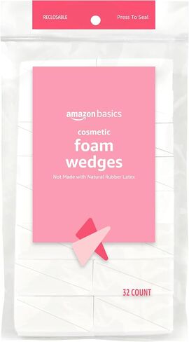 Amazon Basics Cosmetic Rectangular Foam Wedges For Makeup, 32 Count, White (Pack of 2) in Saudi Arabia