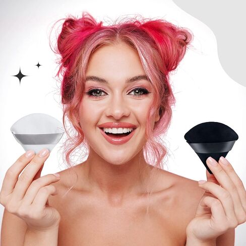 6 قطع من بودرة موتسو لبودرة الوجه، منتفخة مكياج مثلثة، منتفخة وجه مثلثة من القطيفة القطنية للإعداد والتحديد وتحت العينين والزوايا، حجم عادي 2.76 سم، مع حزام، أداة تجميل in Kuwait