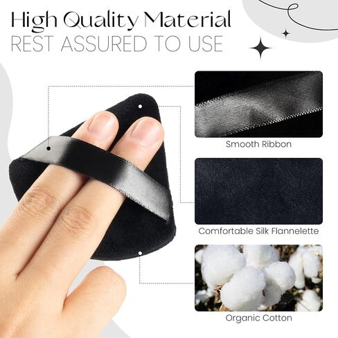 6 قطع من بودرة موتسو لبودرة الوجه، منتفخة مكياج مثلثة، منتفخة وجه مثلثة من القطيفة القطنية للإعداد والتحديد وتحت العينين والزوايا، حجم عادي 2.76 سم، مع حزام، أداة تجميل in Kuwait