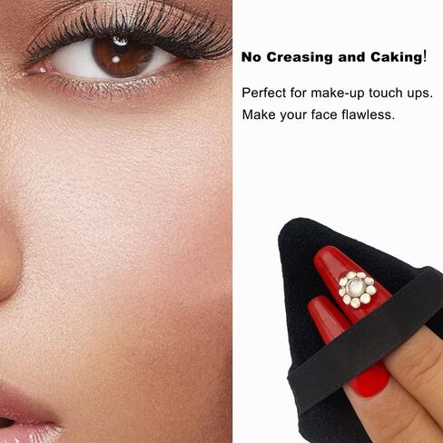 اسفنجة بودرة مخملية مثلثة الشكل من 12 قطعة، لمسحوق الوجه، اسفنجة مكياج مع زوايا مدببة للوصول الى منطقة تحت العينين والمناطق، قطيفة لنفخ مكياجك بدون عيوب. in Kuwait