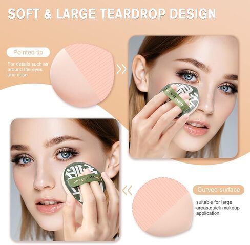 FERYES Large Teardrop Powder Puff for Powder Foundation & Concealer, Makeup Setting - Makeup Puff for Loose Powder, Cosmetics, 2 PCS in Saudi Arabia