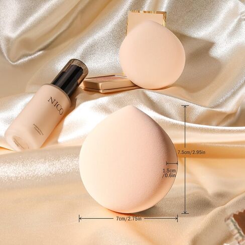 FERYES Large Teardrop Powder Puff for Powder Foundation & Concealer, Makeup Setting - Makeup Puff for Loose Powder, Cosmetics, 2 PCS in Saudi Arabia