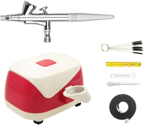 HUBEST Airbrush Makeup System kit with Mini Compressor Beauty Face Paint Kit 0.4mm Needle and Nozzle Nail Body Paint Set Cosmetic 3 Level Pressure Adjustable in Saudi Arabia