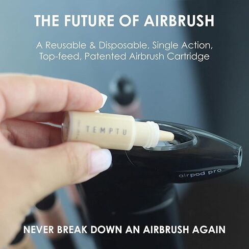 TEMPTU Airpod Pro - Reusable, Refillable, Makeup Cartridge For Custom Blending & Mixing Colors – Premium, Professional Airbrush Makeup Accessories - Professional Airbrush Equipment in Kuwait