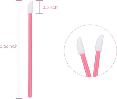 650PCS Disposable Lip Gloss Applicators Make Up Brush Lipstick Wands Makeup Applicators Brushes Applicator Tool Makeup Beauty Tool Kits Disposable Lip Brushes Tool Kits Pink in Saudi Arabia