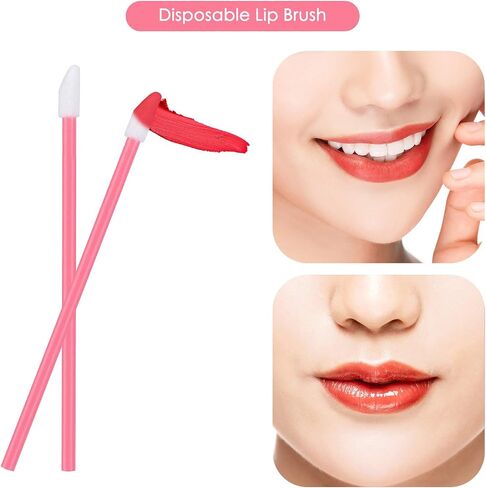 650PCS Disposable Lip Gloss Applicators Make Up Brush Lipstick Wands Makeup Applicators Brushes Applicator Tool Makeup Beauty Tool Kits Disposable Lip Brushes Tool Kits Pink in Saudi Arabia