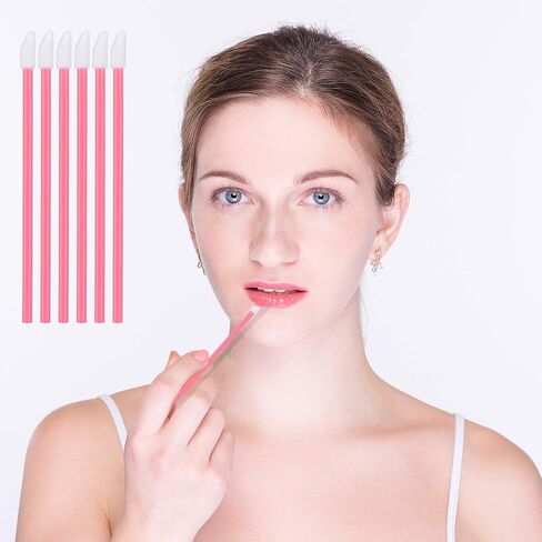 650PCS Disposable Lip Gloss Applicators Make Up Brush Lipstick Wands Makeup Applicators Brushes Applicator Tool Makeup Beauty Tool Kits Disposable Lip Brushes Tool Kits Pink in Saudi Arabia
