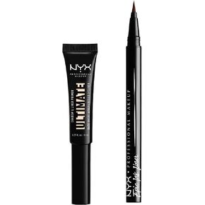 NYX PROFESSIONAL MAKEUP Ultimate Shadow & Liner Primer, Light + Epic Ink Liner, Black (2-Pack Bundle)