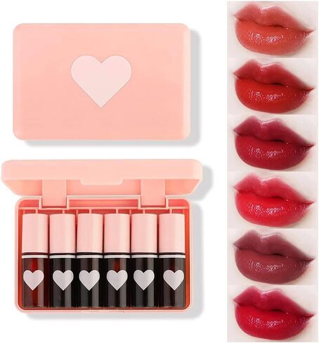 10 Colors Lip Stain Tint Set, Watery Finish Lip Tint Stain Korean Lip Gloss,Multi-use Lip and Cheek Tint,Moisturizing Waterproof Long Wear,High Pigment,Non-Sticky,Non-fading,Vivid Color in Kuwait