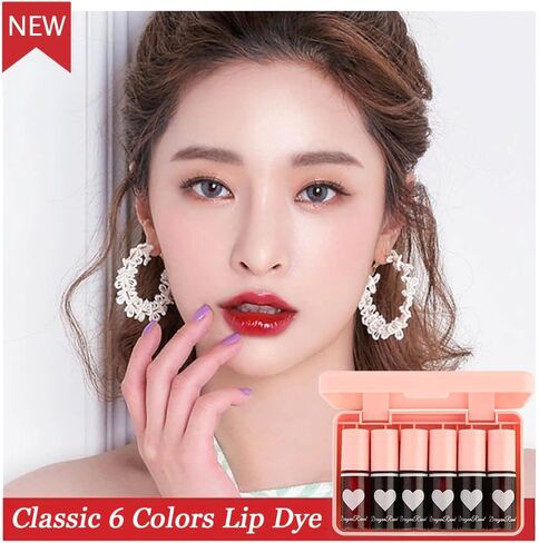 10 Colors Lip Stain Tint Set, Watery Finish Lip Tint Stain Korean Lip Gloss,Multi-use Lip and Cheek Tint,Moisturizing Waterproof Long Wear,High Pigment,Non-Sticky,Non-fading,Vivid Color in Kuwait