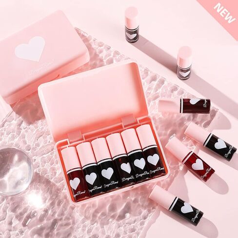 10 Colors Lip Stain Tint Set, Watery Finish Lip Tint Stain Korean Lip Gloss,Multi-use Lip and Cheek Tint,Moisturizing Waterproof Long Wear,High Pigment,Non-Sticky,Non-fading,Vivid Color in Kuwait