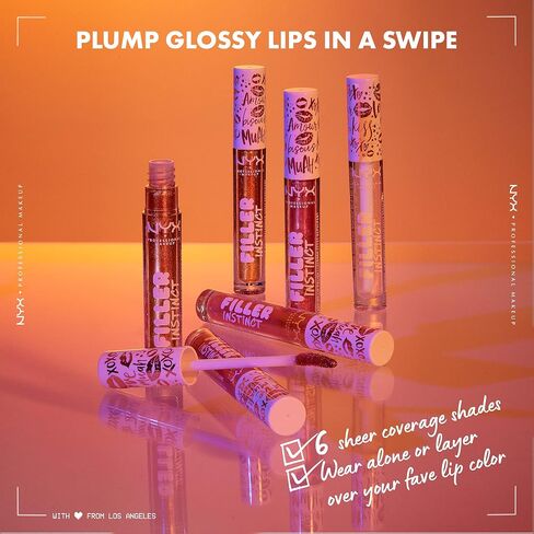 NYX PROFESSIONAL MAKEUP Filler Instinct Plumping Lip Polish, Lip Plumper Gloss - Let's Glaze (Clear) in Saudi Arabia