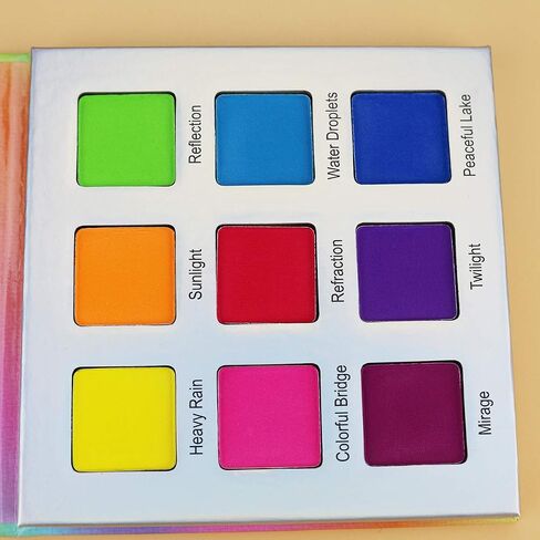 Highly Pigmented Eyeshadow Palette, 9 Color Bright Eye Makeup Palette Colorful Matte Eye Shadow Palettes Long Lasting Waterproof Cruelty-free, Rainbow (Pink) in Saudi Arabia