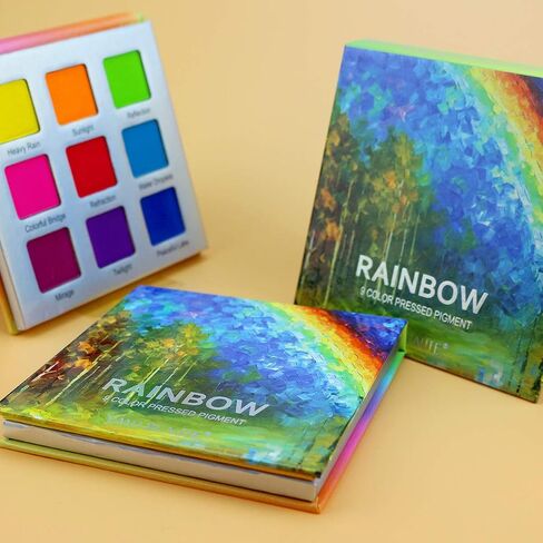 Highly Pigmented Eyeshadow Palette, 9 Color Bright Eye Makeup Palette Colorful Matte Eye Shadow Palettes Long Lasting Waterproof Cruelty-free, Rainbow (Pink) in Saudi Arabia