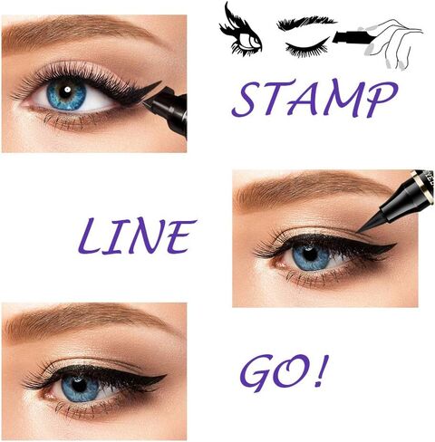 iMethod Eyeliner Stamp - 2 Pens Winged Eyeliner Stamp, for All Eye Shapes, Winged Eyeliner Stamp, Perfect Wing Cat Eye Liner, Waterproof & Smudge-proof, 10 mm in Kuwait