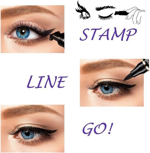 iMethod Eyeliner Stamp - 2 Pens Winged Eyeliner Stamp, for All Eye Shapes, Winged Eyeliner Stamp, Perfect Wing Cat Eye Liner, Waterproof & Smudge-proof, 10 mm in Kuwait