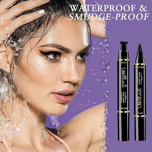 iMethod Eyeliner Stamp - 2 Pens Winged Eyeliner Stamp, for All Eye Shapes, Winged Eyeliner Stamp, Perfect Wing Cat Eye Liner, Waterproof & Smudge-proof, 10 mm in Kuwait