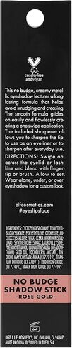قزم. مستحضرات التجميل No Budge Shadow Stick، طويل الأمد، ظلال عيون معدنية مقاومة للتلطخ، ذهبي وردي، 0.056 أونصة (1.6 جم) in Saudi Arabia