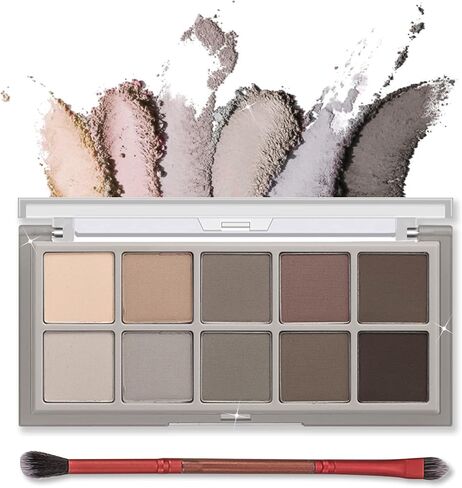 Erinde 10 Colors Eyeshadow Palette Makeup - Matte Shimmer Glitter Eye Shadow, Ultra-Blendable, High Pigmented, Naturing-Looking, Neutral Nude Eyeshadow Pallet with Professional Brush, Peach Color in Kuwait