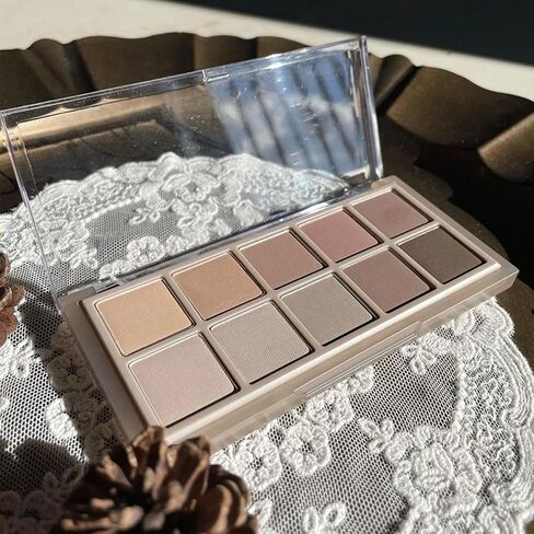 Erinde 10 Colors Eyeshadow Palette Makeup - Matte Shimmer Glitter Eye Shadow, Ultra-Blendable, High Pigmented, Naturing-Looking, Neutral Nude Eyeshadow Pallet with Professional Brush, Peach Color in Kuwait
