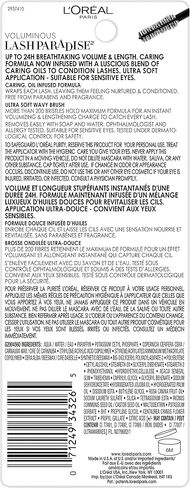 L'Oreal Paris Voluminous Makeup Lash Paradise Mascara, Black Brown, 0.25 Fl Oz (Pack of 1) Packaging May Vary in Saudi Arabia