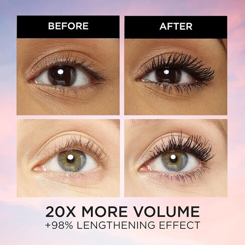 L'Oreal Paris Voluminous Makeup Lash Paradise Mascara, Black Brown, 0.25 Fl Oz (Pack of 1) Packaging May Vary in Saudi Arabia