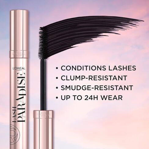 L'Oreal Paris Voluminous Makeup Lash Paradise Mascara, Black Brown, 0.25 Fl Oz (Pack of 1) Packaging May Vary in Saudi Arabia