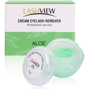 LASHVIEW Eyelash Extension Remover Cream, Eyelash Adhesive Remover, Professional Eyelash Extensions Remover for Salon(ALOE 0.51fl.oz/15ml)