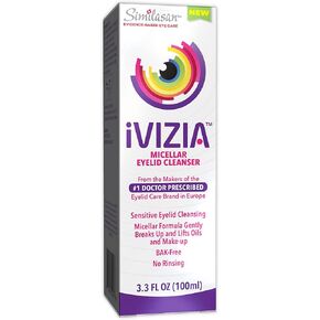 iVIZIA Eyelid Cleansing Wipes for Sensitive Eyelid Cleansing, Preservative-Free, Micellar, No Rinse, Gentle Eye Makeup Remover, 20 Sterile Single-Use Wipes for Eyelids in Kuwait