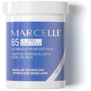 Marcelle Oil-Free Eye Make-Up Remover Pads, Sensitive Eyes, Long-Wearing Makeup Removal, Micellar Technology, Hypoallergenic, Fragrance-Free, Paraben-Free, Alcohol-Free, Cruelty-Free, 85 Pads