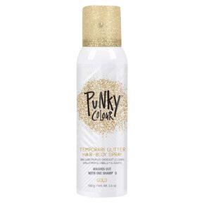 Punky Temporary Hair and Body Glitter Color Spray, Travel Spray, Lightweight, Adds Shimmery Glow, Perfect to use On Hair, Skin, or Clothing, 3.5 oz - GOLD