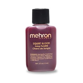 Mehron Makeup Squirt Blood | Realistic Fake Blood | Stage Blood Makeup | Made in the USA | Washable Fake Blood for Special FX, Stage & Screen, Halloween, & Cosplay .5 fl oz (1 ml) (Bright Arterial)